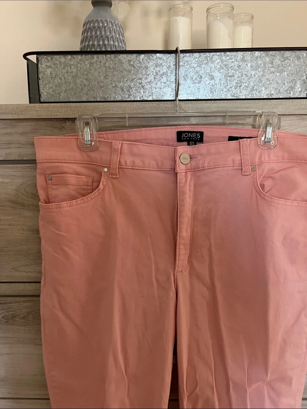 Jones New York Pastel Pink Cropped Straight Capri Jeans - 14